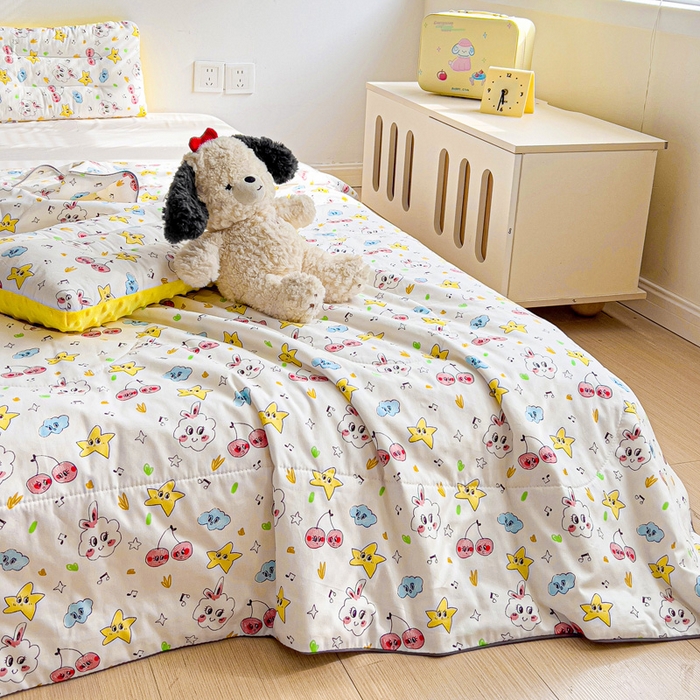 91家纺网 家纺一手货源 找家纺 十九色 2025新款全棉13372ins儿童夏被 小星星