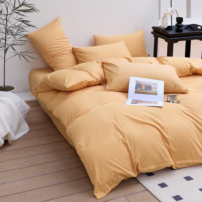 91家纺网 家纺一手货源 找家纺 期遇2025新款全棉13374纯色四件套 卡其