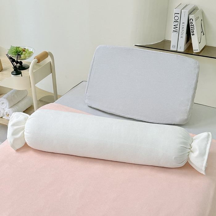 91家纺网 家纺一手货源 找家纺 不打烊家纺 2025新款贡棉美 容床罩印花款-梦之语（支持logo定制）梦之语玉色拼灰色