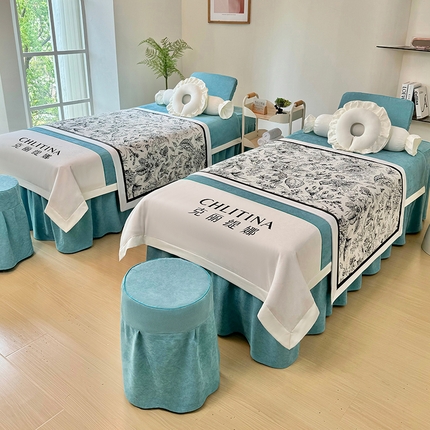 不打烊家纺 2025新款贡棉美 容床罩印花款-梦之语（支持logo定制）梦之语绿色