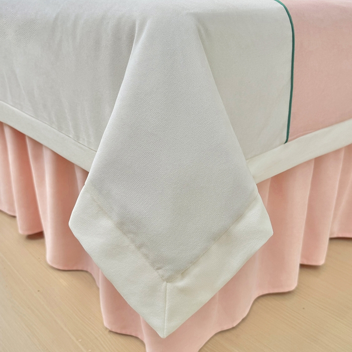 91家纺网 家纺一手货源 找家纺 不打烊家纺 2025新款贡棉美 容床罩印花款-梦之语（支持logo定制） 梦之语玉色