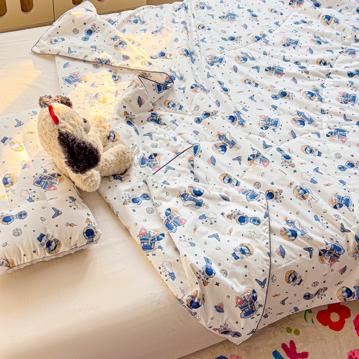 91家纺网 家纺一手货源 找家纺 十九色 2025新款全棉13372ins儿童夏被 星际旅行