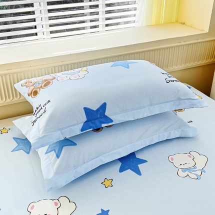 91家纺网 家纺一手货源 找家纺 （总1）安逸家纺 12868 新款全棉枕套学生纯棉单枕套48x74一对