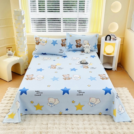 91家纺网 家纺一手货源 找家纺 （总1）安逸家纺 12868 新款全棉床单学生宿舍纯棉单床单