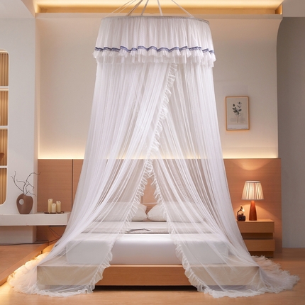 夏彩 2025新款直径加高加密加柔吊顶蚊帐-88621 88621-雅士白