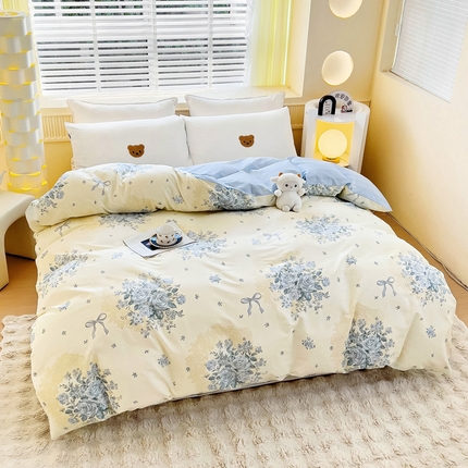 91家纺网 家纺一手货源 找家纺 （总1）安逸家纺 12868 新款全棉被套被罩学生宿舍纯棉单被套