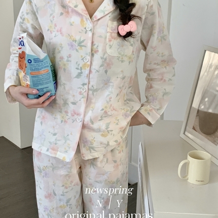 91家纺网 家纺一手货源 找家纺 （总）纽约生活 2025新款精梳有氧双层纱家居服