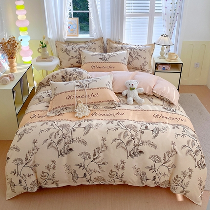 91家纺网 家纺一手货源 找家纺 （总）好亿来 2025新款植物羊绒加厚斜纹磨毛四件套