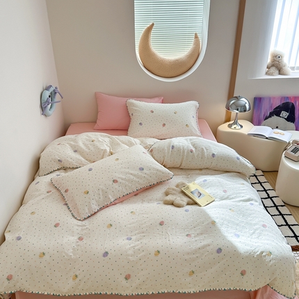 91家纺网 家纺一手货源 找家纺 （总）觅糖 2025新款全棉双层纱三角针极简治愈系列