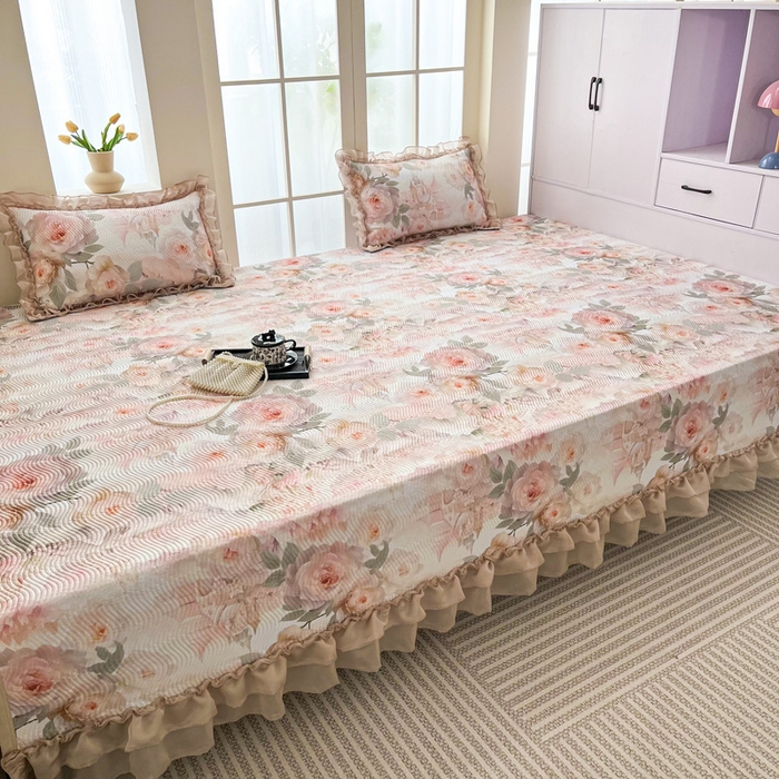 91家纺网 家纺一手货源 找家纺 手艺人家纺 2025新款精美蕾丝花边款夹棉绗缝炕盖榻榻米炕垫防滑炕垫炕盖榻榻米炕垫榻榻米垫床盖榻榻米炕盖炕垫KH01-KH27 KH07