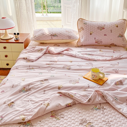 邵依家纺 2025新款A类凉感丝夏凉被印花夏被四件套空调被 幸福乐园