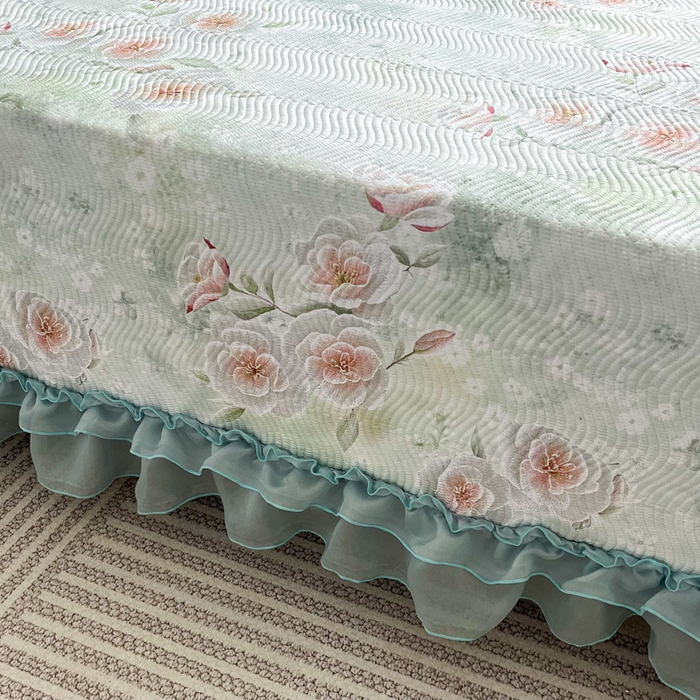 91家纺网 家纺一手货源 找家纺 手艺人家纺 2025新款精美蕾丝花边款夹棉绗缝炕盖榻榻米炕垫防滑炕垫炕盖榻榻米炕垫榻榻米垫床盖榻榻米炕盖炕垫KH01-KH27 KH03