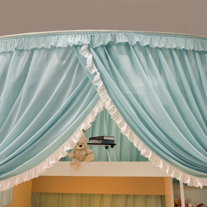 91家纺网 家纺一手货源 找家纺 夏彩 2025新款雪纺子母一体式伸缩蚊帐-88623 88623-浅水蓝