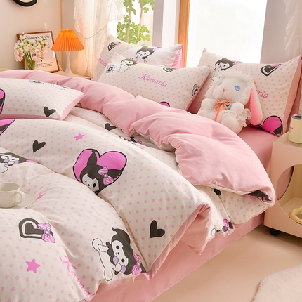 迪拜家纺 2025新款加厚水洗棉四件套 霓虹甜心