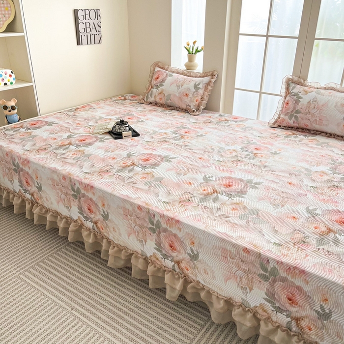 91家纺网 家纺一手货源 找家纺 手艺人家纺 2025新款精美蕾丝花边款夹棉绗缝炕盖榻榻米炕垫防滑炕垫炕盖榻榻米炕垫榻榻米垫床盖榻榻米炕盖炕垫KH01-KH27 KH07