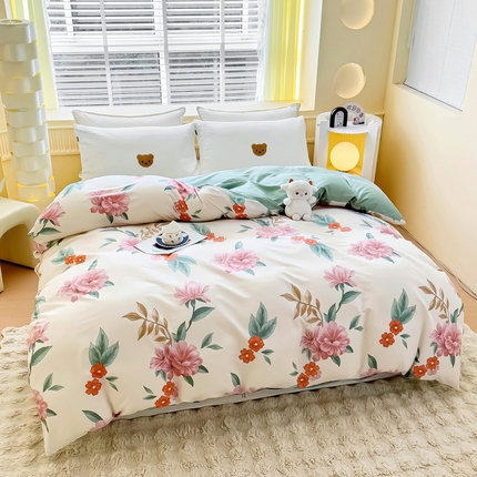 91家纺网 家纺一手货源 找家纺 （总1）安逸家纺 12868 新款全棉被套被罩学生宿舍纯棉单被套