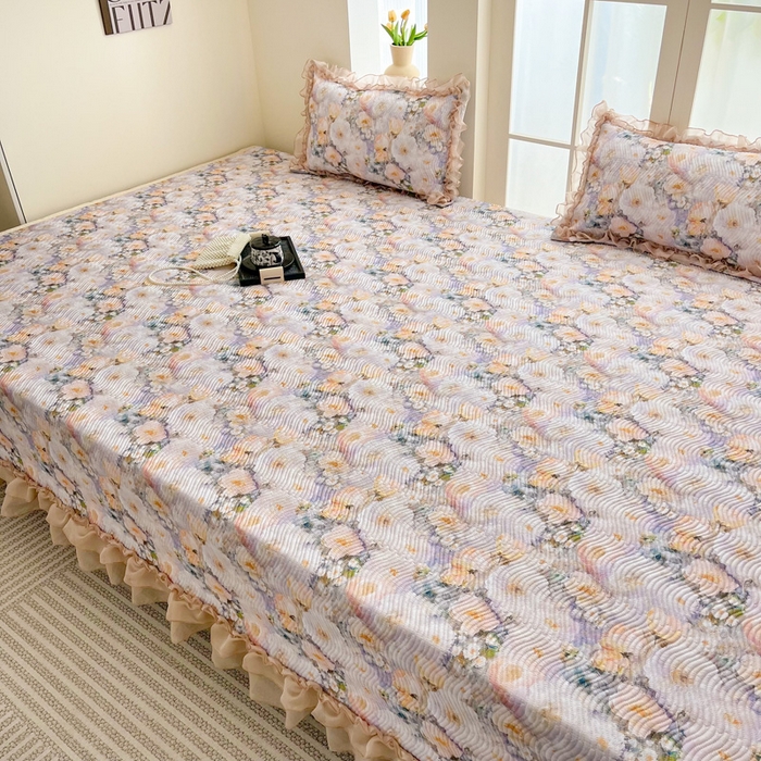 91家纺网 家纺一手货源 找家纺 手艺人家纺 2025新款精美蕾丝花边款夹棉绗缝炕盖榻榻米炕垫防滑炕垫炕盖榻榻米炕垫榻榻米垫床盖榻榻米炕盖炕垫KH01-KH27 KH02