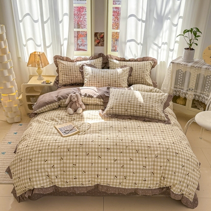 91家纺网 家纺一手货源 找家纺 （总）2025沐辰家居-新款全棉13070全棉花边款套件