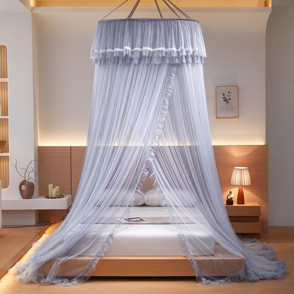 夏彩 2025新款直径加高加密加柔吊顶蚊帐-88621 88621-浅蓝灰