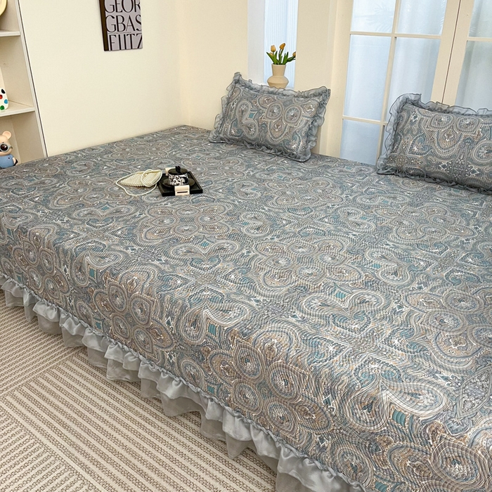 91家纺网 家纺一手货源 找家纺 手艺人家纺 2025新款精美蕾丝花边款夹棉绗缝炕盖榻榻米炕垫防滑炕垫炕盖榻榻米炕垫榻榻米垫床盖榻榻米炕盖炕垫KH01-KH27 KH10