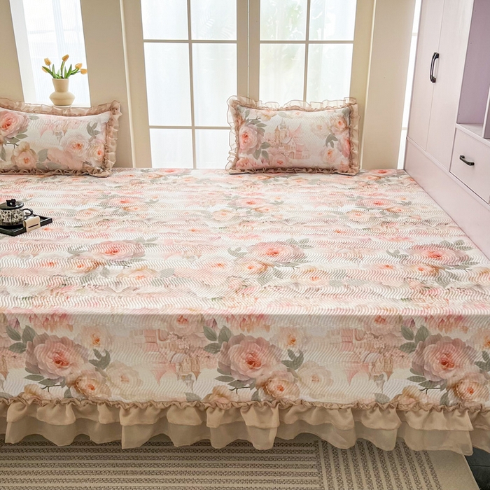 91家纺网 家纺一手货源 找家纺 手艺人家纺 2025新款精美蕾丝花边款夹棉绗缝炕盖榻榻米炕垫防滑炕垫炕盖榻榻米炕垫榻榻米垫床盖榻榻米炕盖炕垫KH01-KH27 KH07