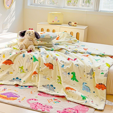 十九色 2025新款全棉13372ins儿童夏被 小恐龙