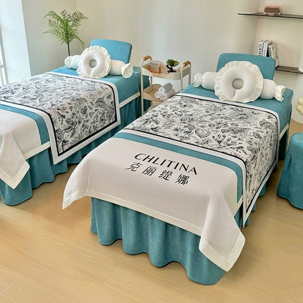 91家纺网 家纺一手货源 找家纺 （总）不打烊家纺 2025新款贡棉美容床罩印花款-梦之语（支持logo定制）