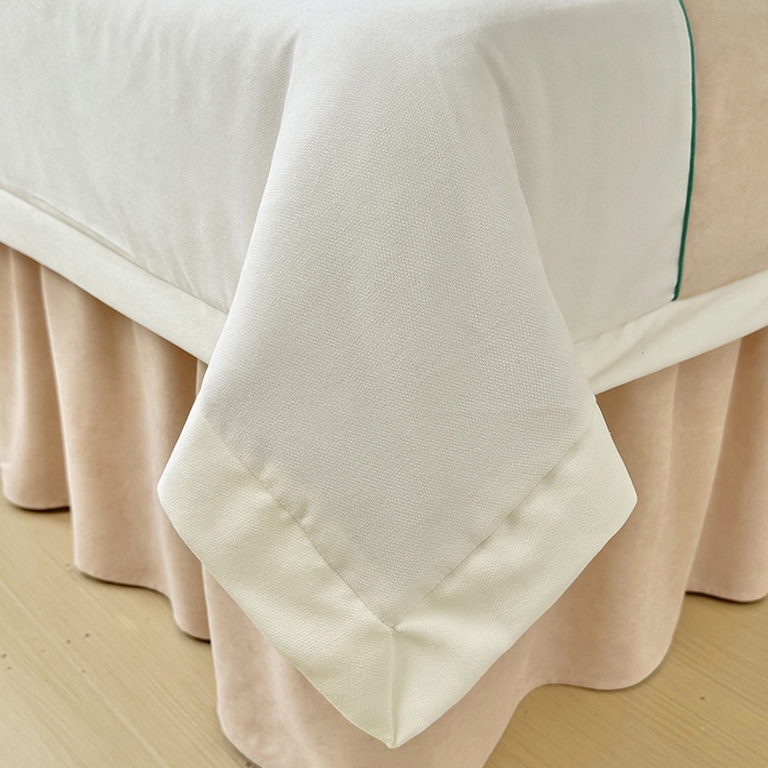 91家纺网 家纺一手货源 找家纺 不打烊家纺 2025新款贡棉美 容床罩印花款-梦之语（支持logo定制） 梦之语卡其色