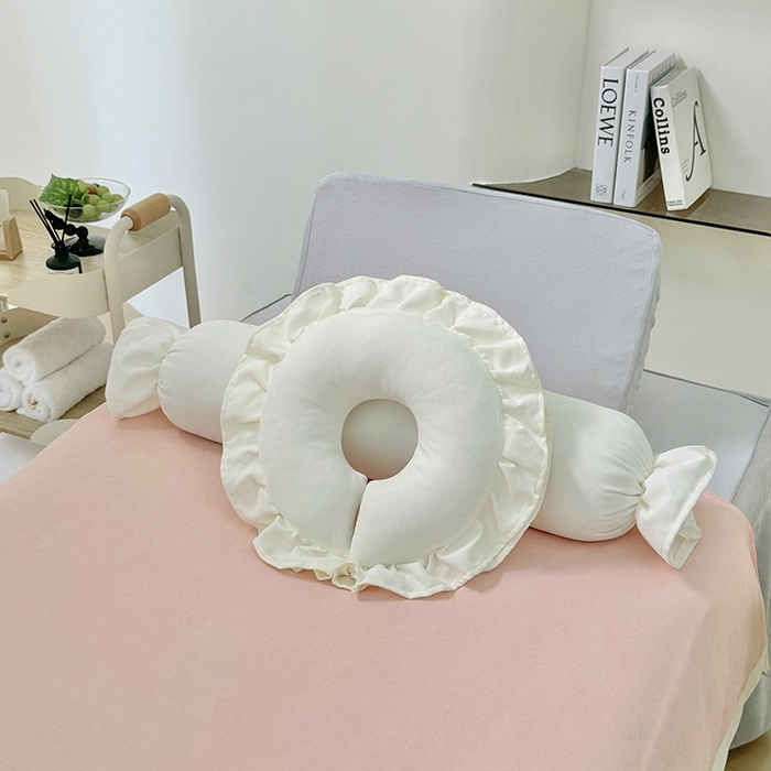 91家纺网 家纺一手货源 找家纺 不打烊家纺 2025新款贡棉美 容床罩印花款-梦之语（支持logo定制）梦之语玉色拼灰色