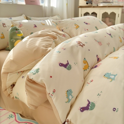 91家纺网 家纺一手货源 找家纺 （总）席佬大2025新款柔软针织棉双层纱印花四件套