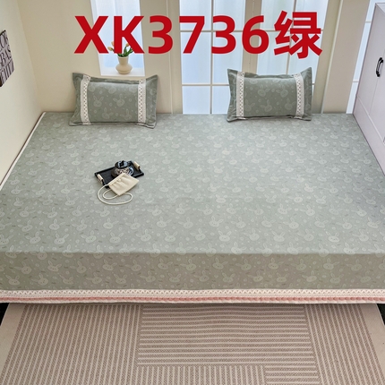 91家纺网 家纺一手货源 找家纺 手艺人家纺 2025新款雪尼尔复合炕盖榻榻米炕垫防滑炕垫炕盖榻榻米炕垫榻榻米垫床盖榻榻米炕盖炕垫XK3735XK3736 XK3736绿