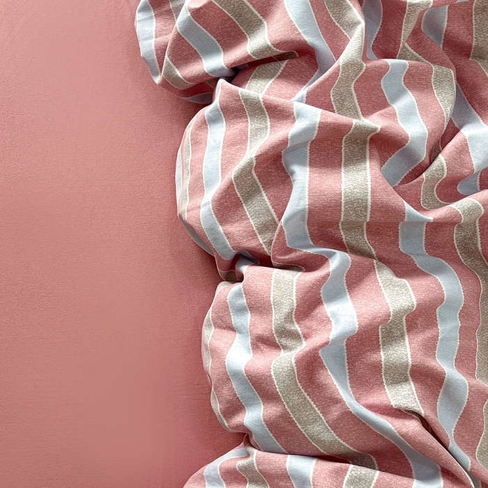 91家纺网 家纺一手货源 找家纺 睡美美 2025新款加厚色织水洗棉印染条纹四件套 加州树莓