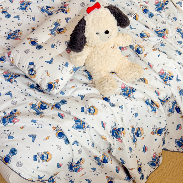 91家纺网 家纺一手货源 找家纺 十九色 2025新款全棉13372ins儿童夏被 星际旅行