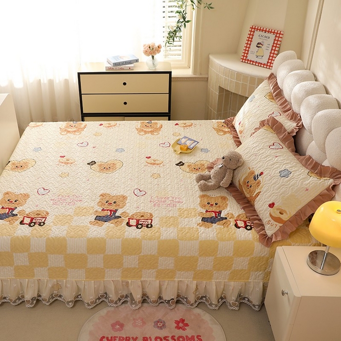 91家纺网 家纺一手货源 找家纺 美达家纺2025新款全棉夹棉榻榻米 黄油小熊