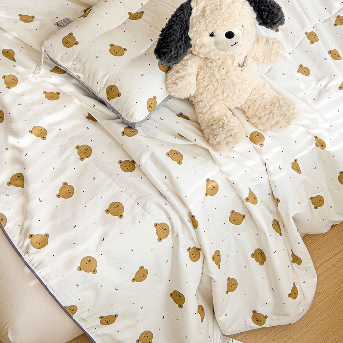 91家纺网 家纺一手货源 找家纺 十九色 2025新款全棉13372ins儿童夏被 熊宝宝