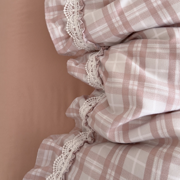 91家纺网 家纺一手货源 找家纺 可思家纺2025新款可思-韩版双层纱四件套 安琪