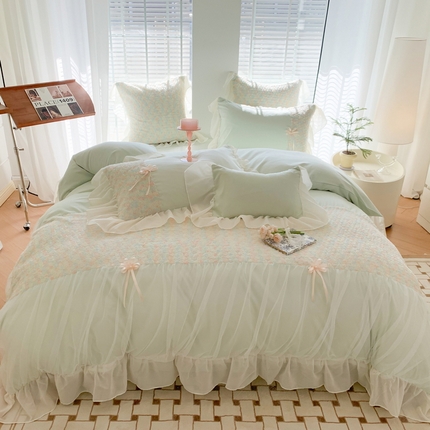 91家纺网 家纺一手货源 找家纺 （总）吾欢心2025新款彩色立体玫瑰戴安娜系列四件套