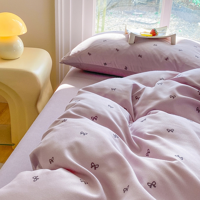 91家纺网 家纺一手货源 找家纺 富缦庭2025新款A类针织双层纱四件套彩蝶飞舞