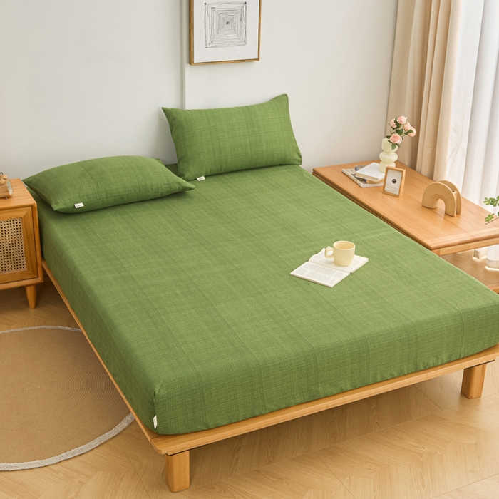 91家纺网 家纺一手货源 找家纺 首爱2025新款原棉老粗布床笠支持特殊规格定制 常年不断货 大批量供应  嫩緑