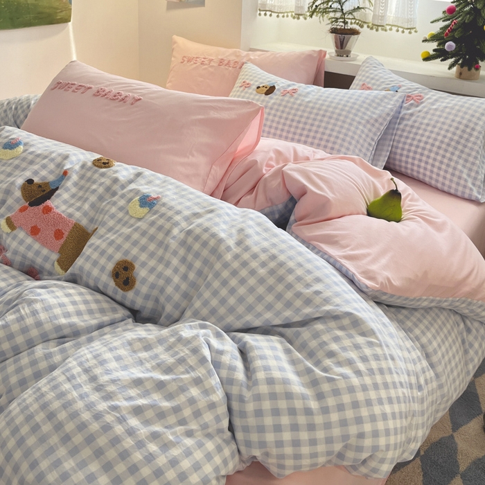 91家纺网 家纺一手货源 找家纺 桃心家居 2025新款A类亲肤舒适软糯云柔水洗棉印加绣卡通毛巾绣水洗棉系列 云柔水洗棉-印加绣甜点腊肠狗