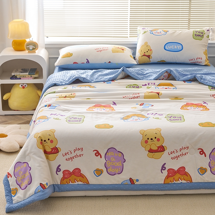 91家纺网 家纺一手货源 找家纺 暖阳 2025年新款纯棉豆豆夏被夏凉被被子被芯 豆豆-可爱甜心