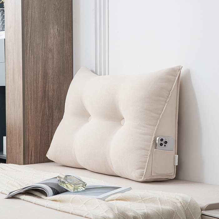 91家纺网 家纺一手货源 找家纺 美达人2025新款韩国绒三角靠背 三角单人 奶油白