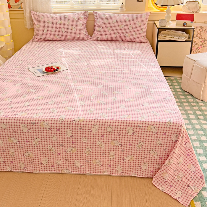 91家纺网 家纺一手货源 找家纺 纽缦家纺 2025新款云感提花双层纱床单 猫猫晚宴