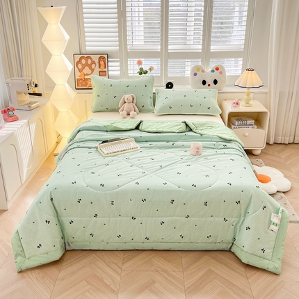 雅萱家纺  2025新款全棉夏被套件 蝴蝶结1