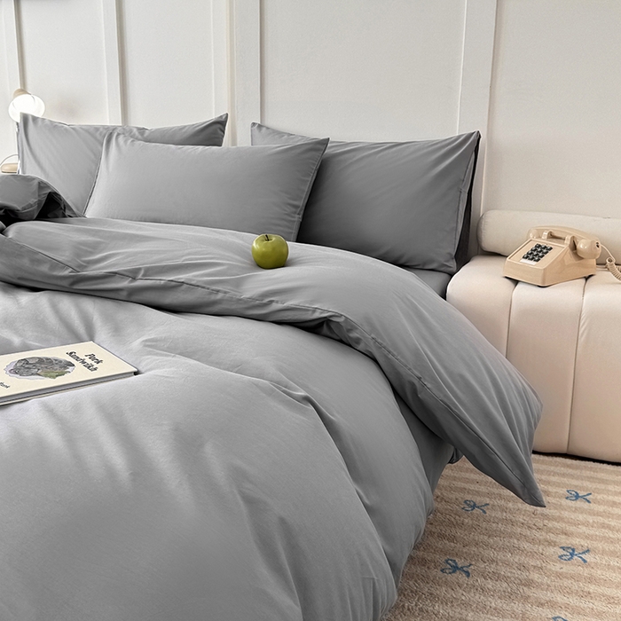 91家纺网 家纺一手货源 找家纺 卢赛尔 2025新款全13372纯色单被套 高级灰