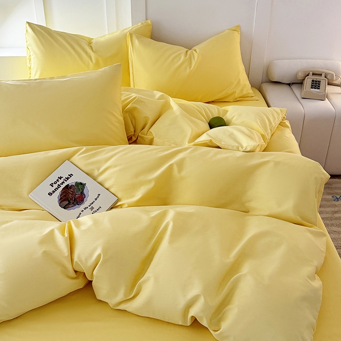 91家纺网 家纺一手货源 找家纺 卢赛尔 2025新款全13372纯色单被套 璀璨黄