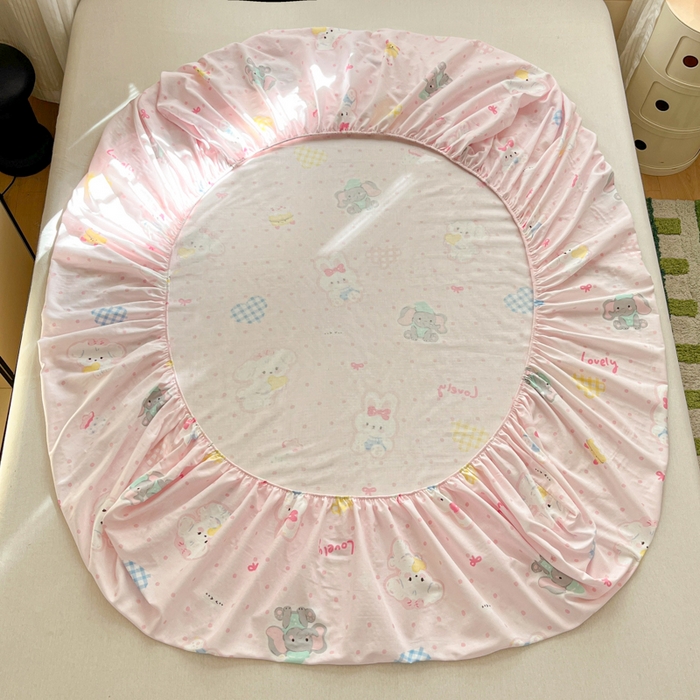 91家纺网 家纺一手货源 找家纺 博雅 2025新款全棉A类双层纱床笠 甜宠派对