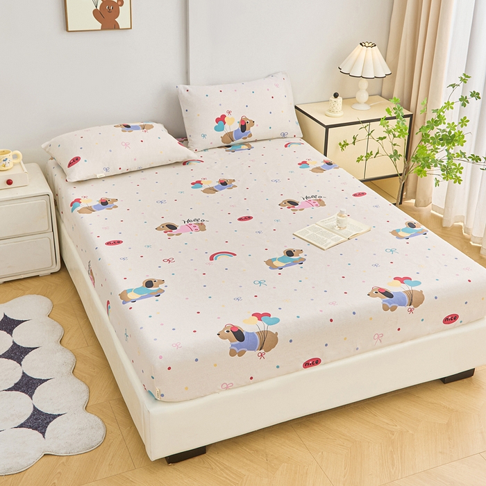 91家纺网 家纺一手货源 找家纺 首爱2025新款原棉老粗布床笠支持特殊规格定制 常年不断货 大批量供应  腊肠小狗