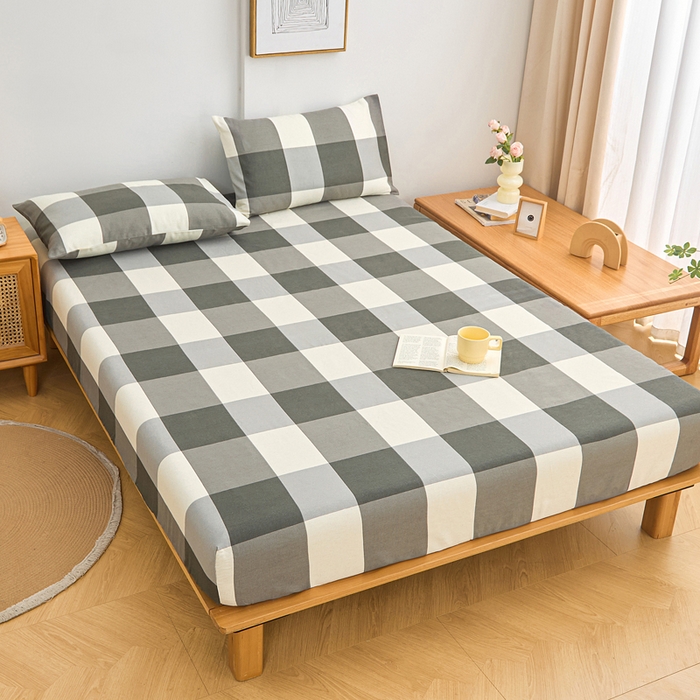 91家纺网 家纺一手货源 找家纺 首爱2025新款原棉老粗布床笠支持特殊规格定制 常年不断货 大批量供应  灰格