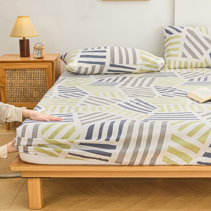 91家纺网 家纺一手货源 找家纺 首爱2025新款原棉老粗布床笠支持特殊规格定制 常年不断货 大批量供应  几何